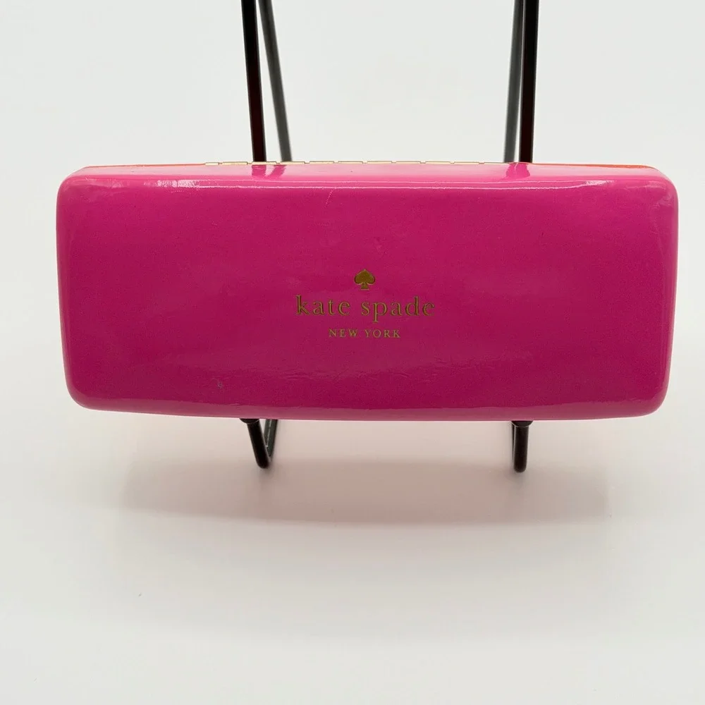 Kate Spade Eyeglass Case Pink Orange Hard Shell Colorblock Preppy Y2K Vibrant